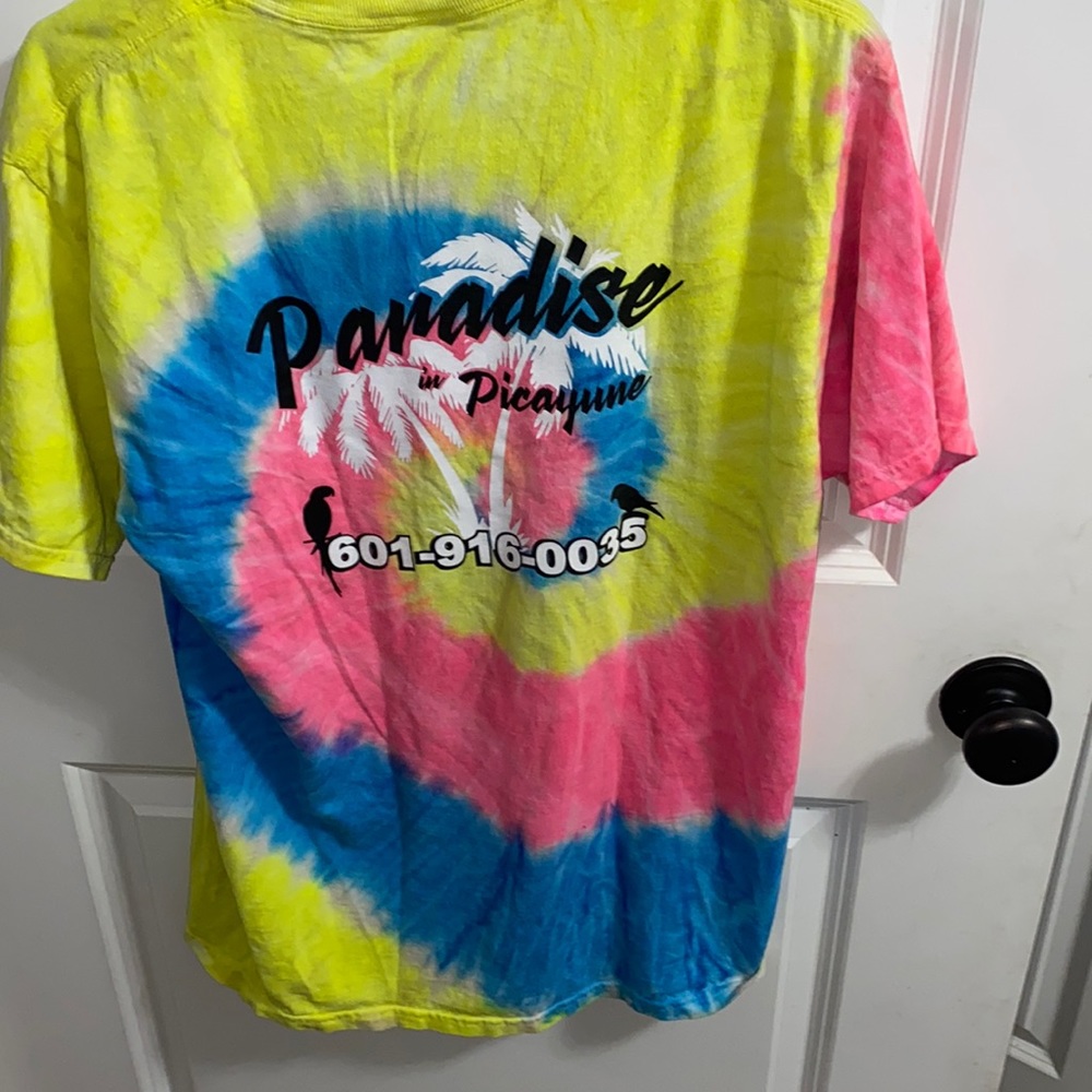 Tie dye paradise shirt, negotiable